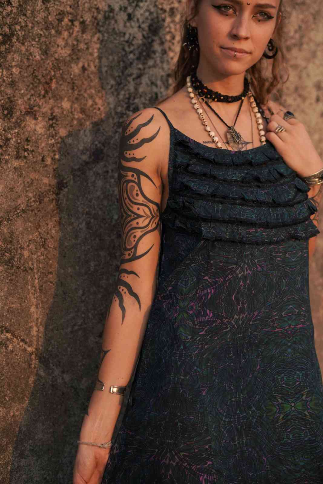 After-burn Driffle Boho Damenkleid – Bambus-Silhouette-Kleid