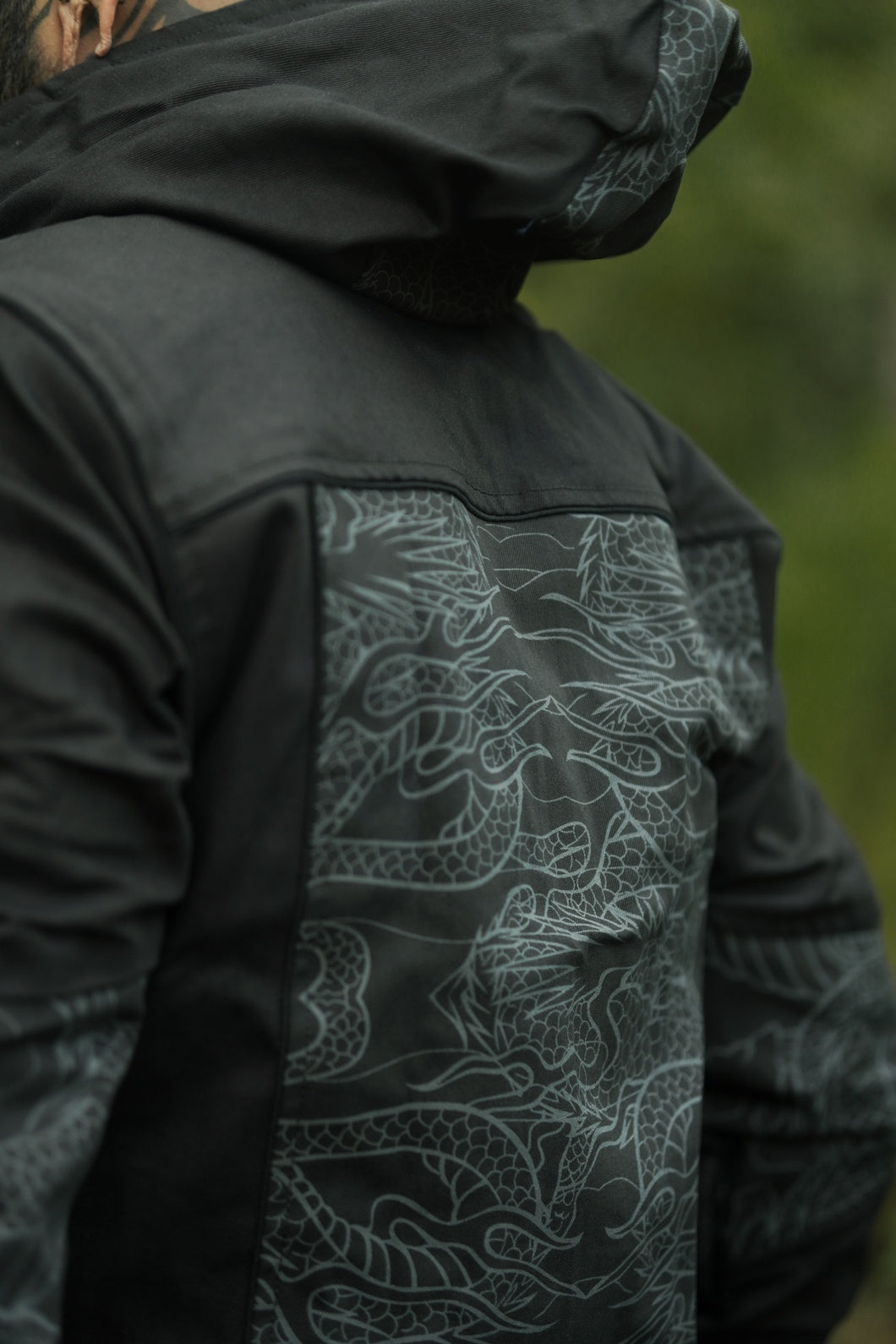VANTA DRAGON – Festival-Jacke aus schwerer Baumwolle für Herren | Psychedelische Kapuzenjacke