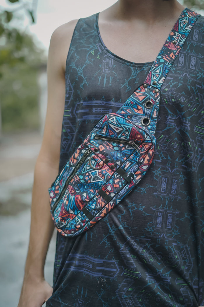TANGENT DREAMS| Unisex Crossbody Bags | Raver Festival Sling Aztec Tasche