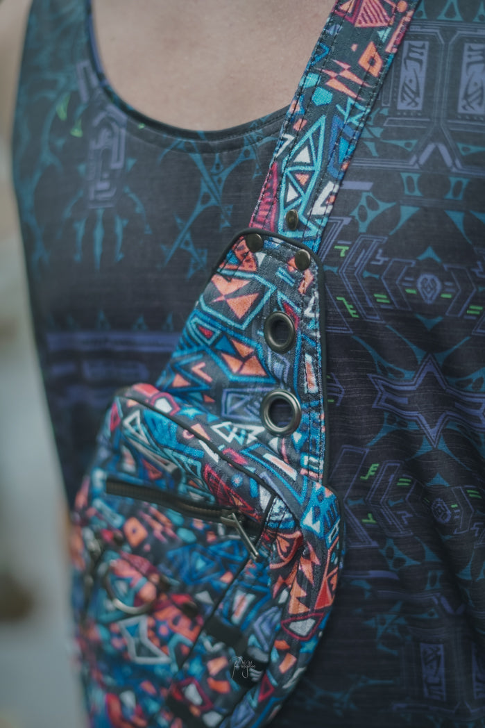 TANGENT DREAMS| Unisex Crossbody Bags | Raver Festival Sling Aztec Tasche