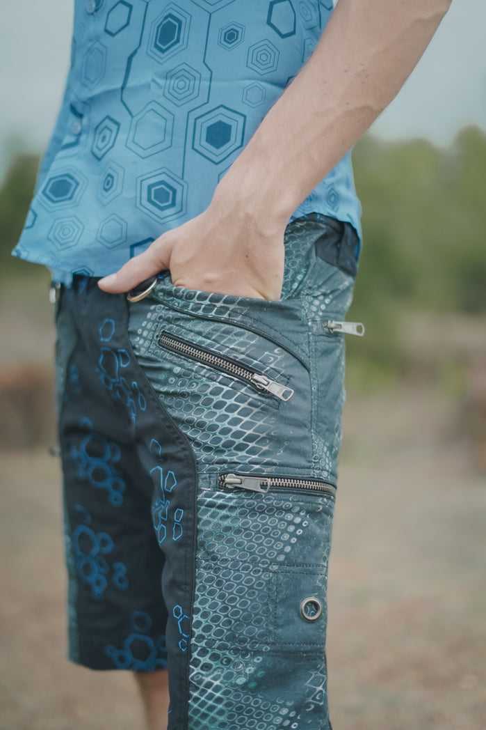 PYTHON DREAMS - Digitale Molekulare Python Bedruckte Herren-NY-Shorts