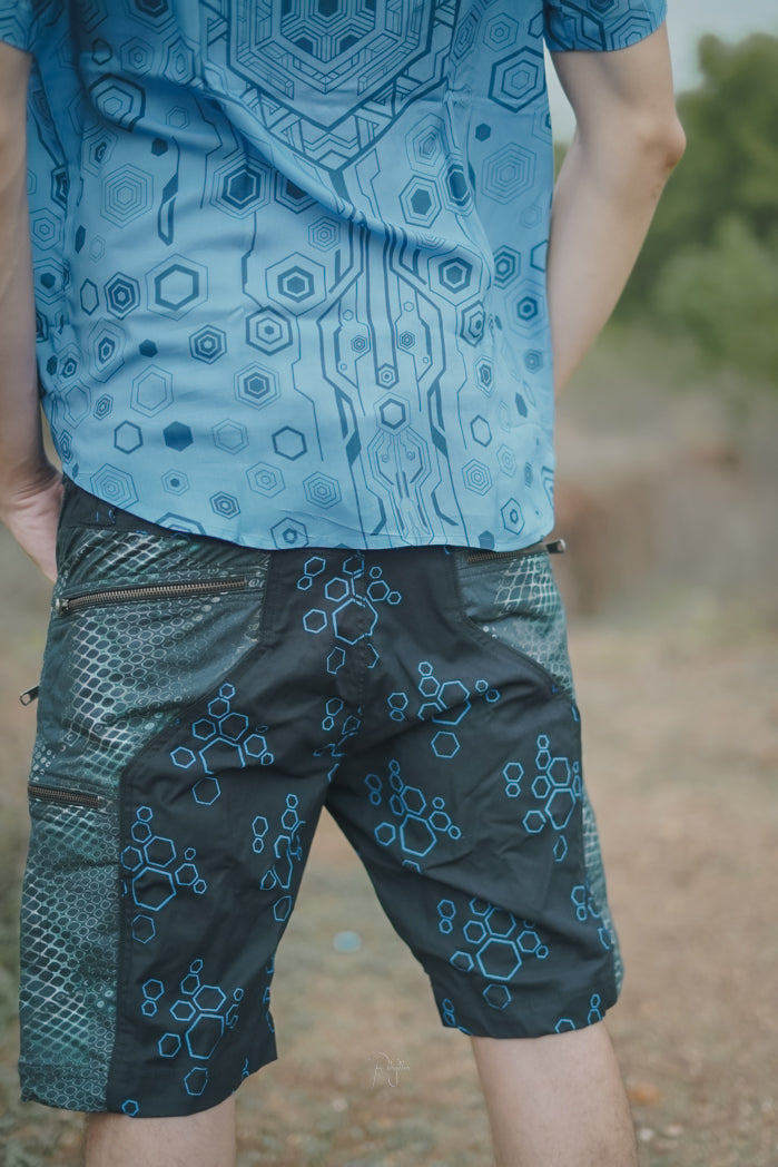 PYTHON DREAMS - Digitale Molekulare Python Bedruckte Herren-NY-Shorts