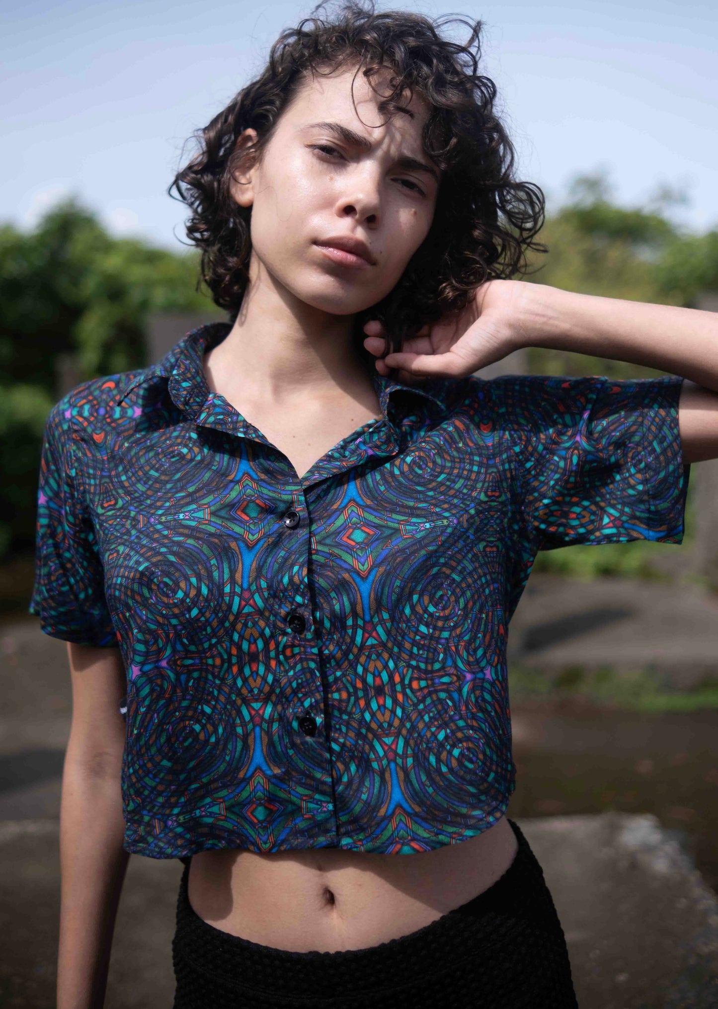 MYCELIUM | Bambusstoff Kunstkleidung Damen Crop Top Shirt