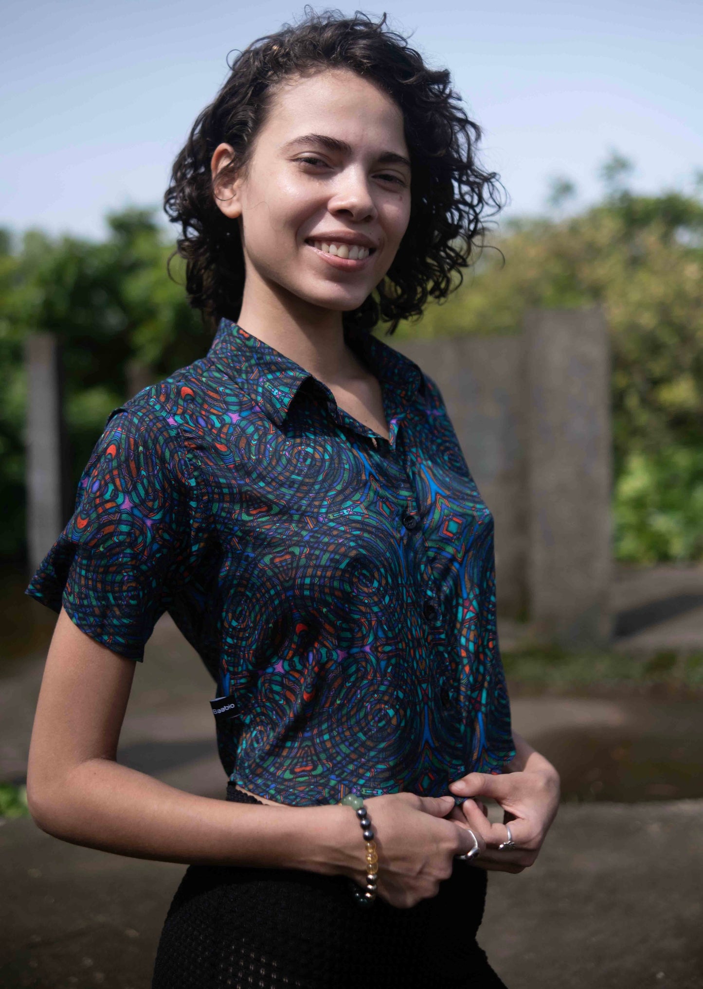 MYCELIUM | Bambusstoff Kunstkleidung Damen Crop Top Shirt