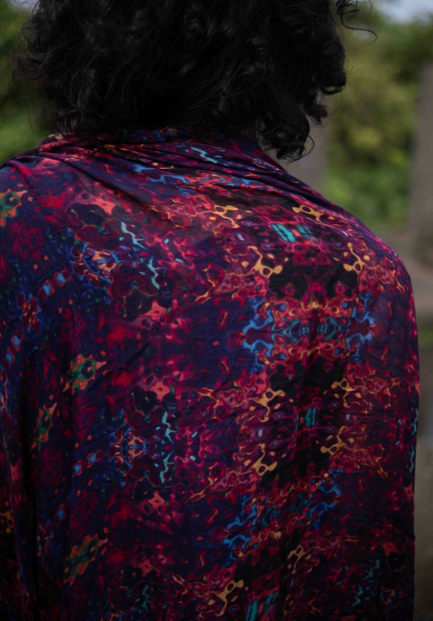 Red Illusion | Bamboo Fabric Scarf | Lightweight Summer Beach Scarf