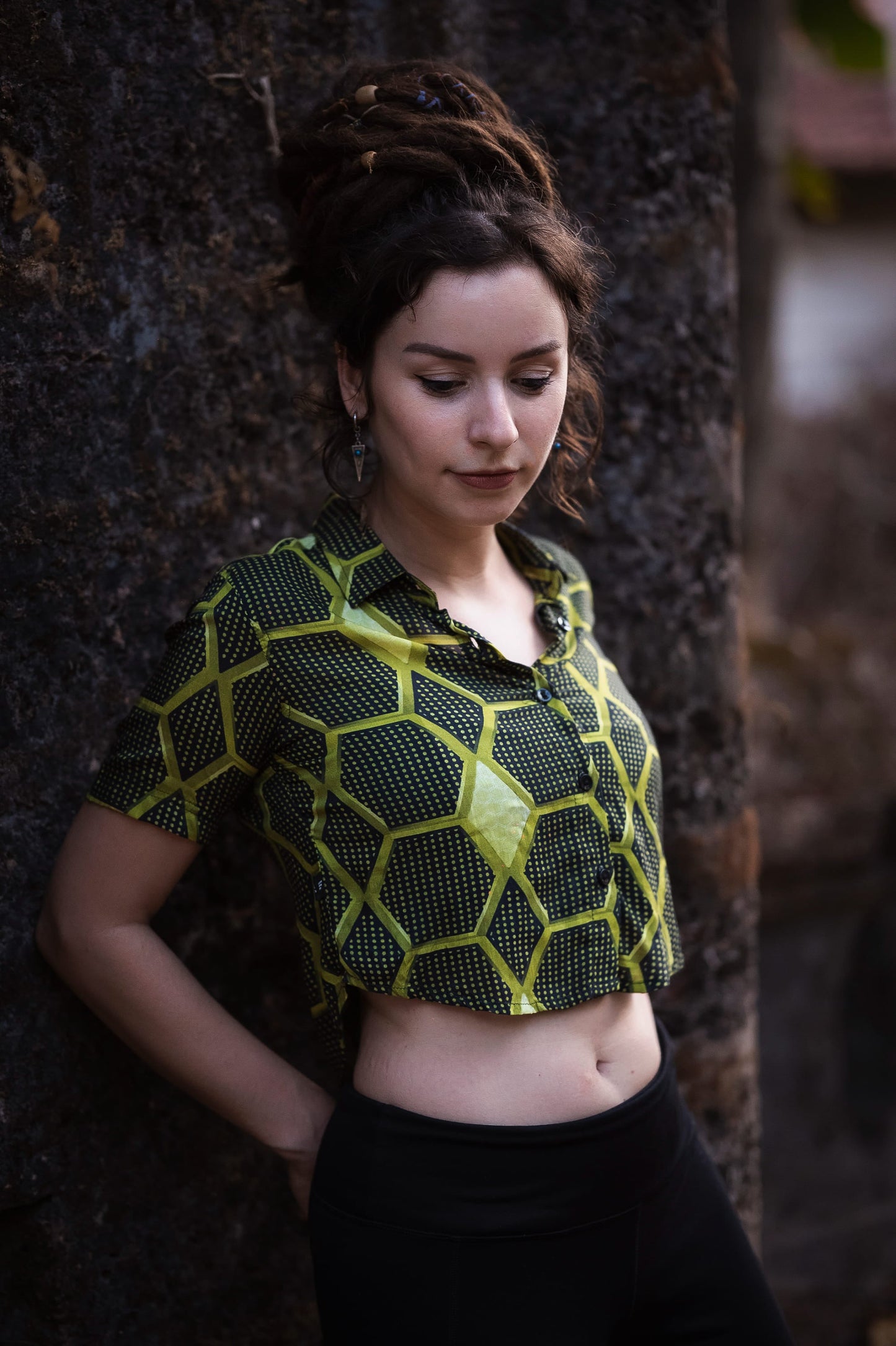 HONEYCOMB | Damen Crop-Tops aus Bambusgewebe | Umweltfreundliches Boho Crop-Shirt