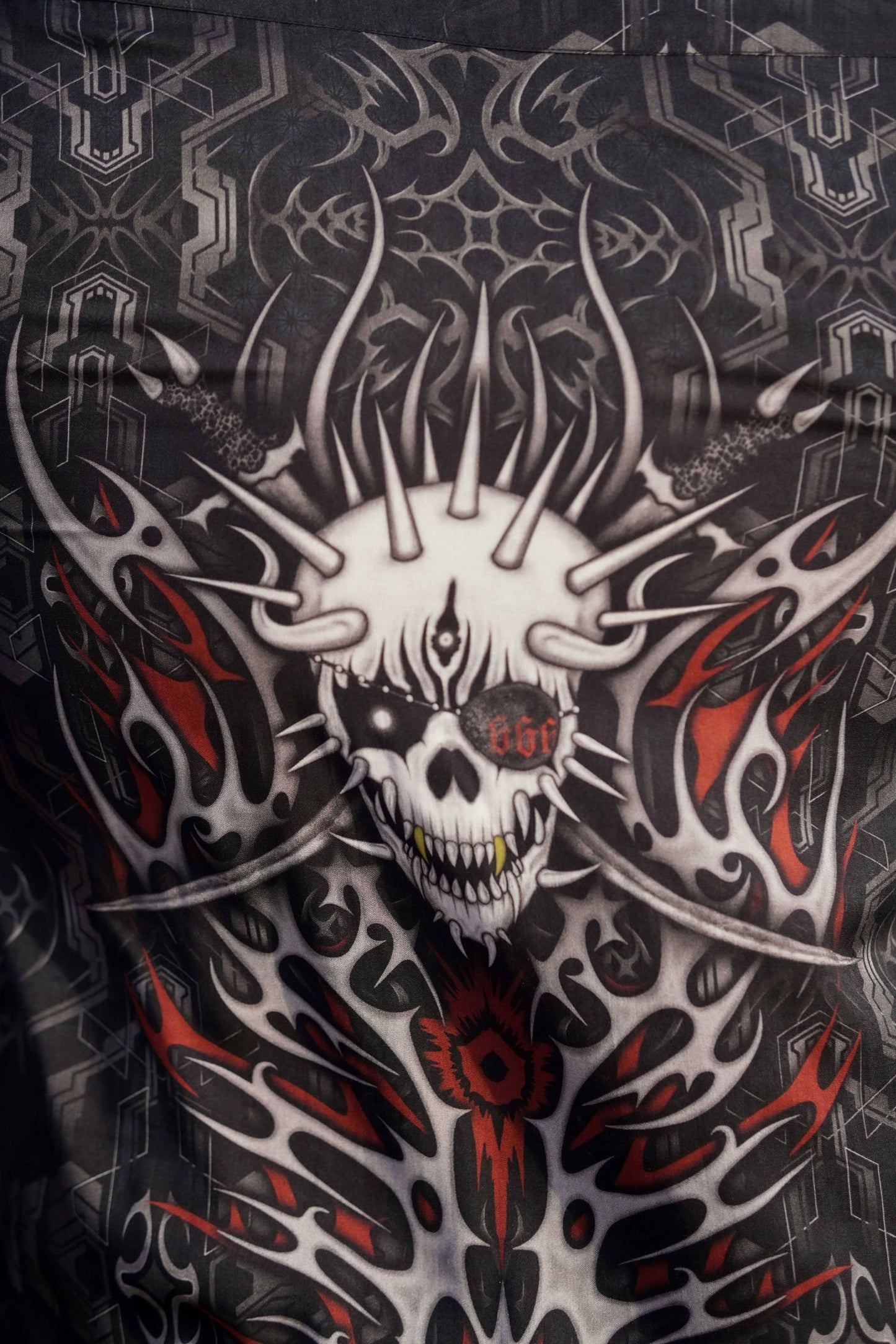 PIRATES OF CHAPORA| Herren Bambushemden | Gothic Totenkopf-Print Hemd