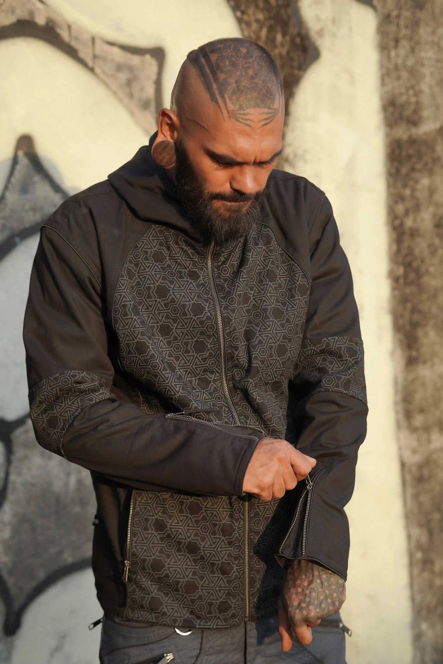 Pythagoras V2 Heavy Cotton Festival Jacket for Men – Fleece Lined Psychedelic Jacket