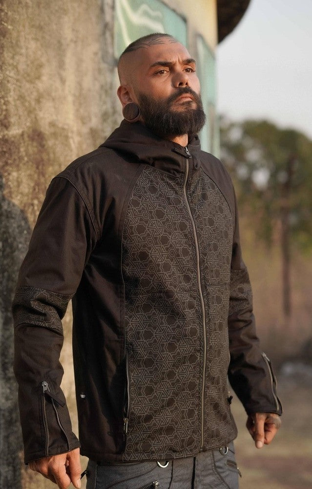 Pythagoras V2 Heavy Cotton Festival Jacket for Men – Fleece Lined Psychedelic Jacket