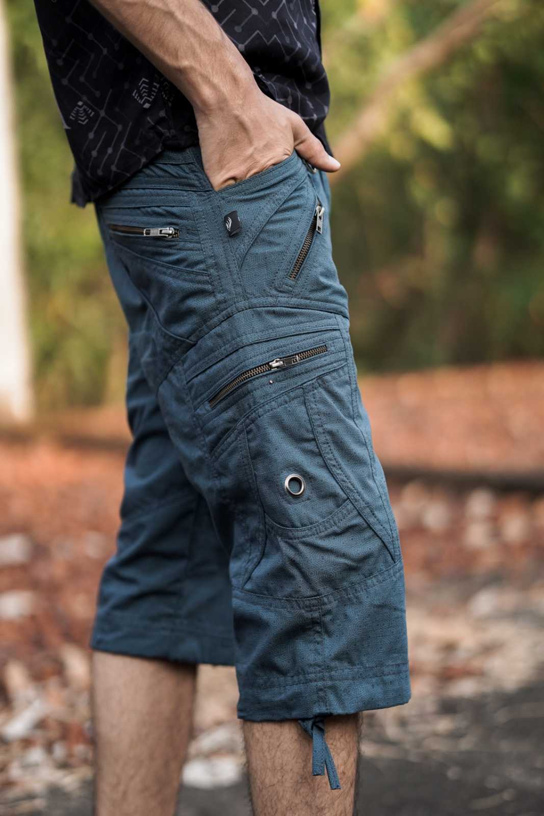 LA Tetrahedron Cargo Short – Petrol Blau Herren Art Wear Shorts