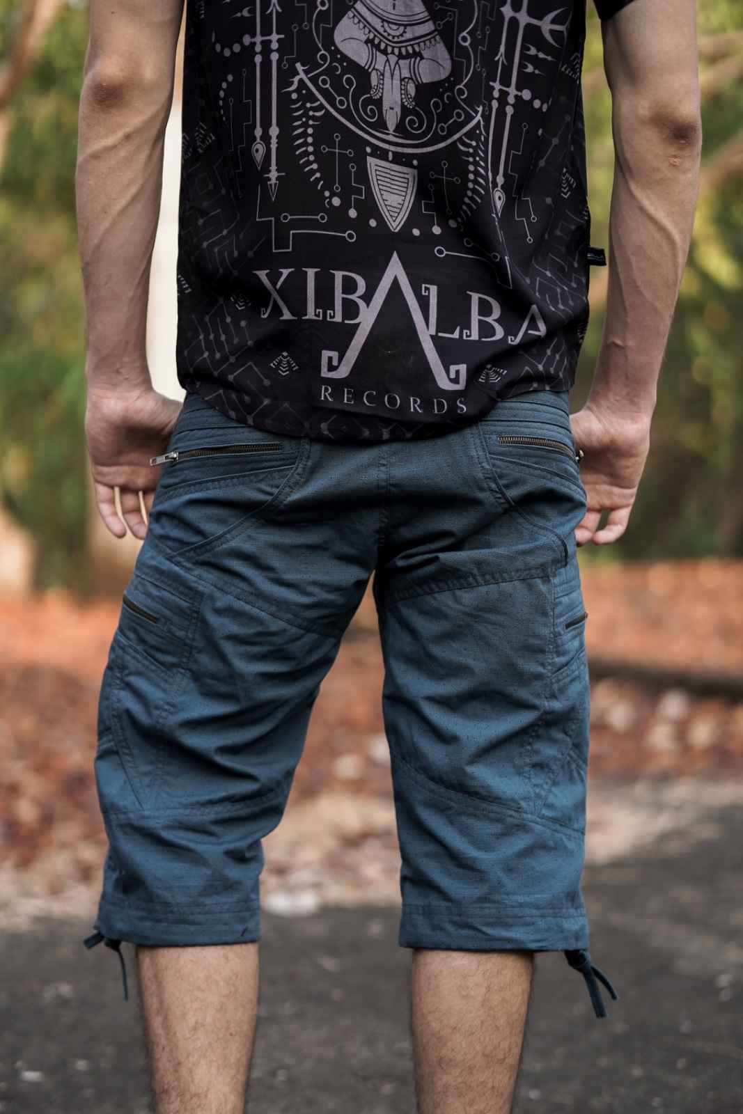 LA Tetrahedron Cargo Short – Petrol Blau Herren Art Wear Shorts