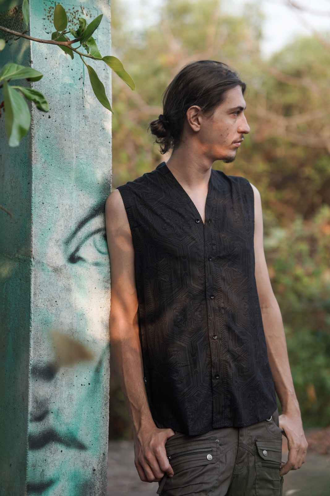 METANOIA Cyber Art Wear Viscose ärmelloses Shirt