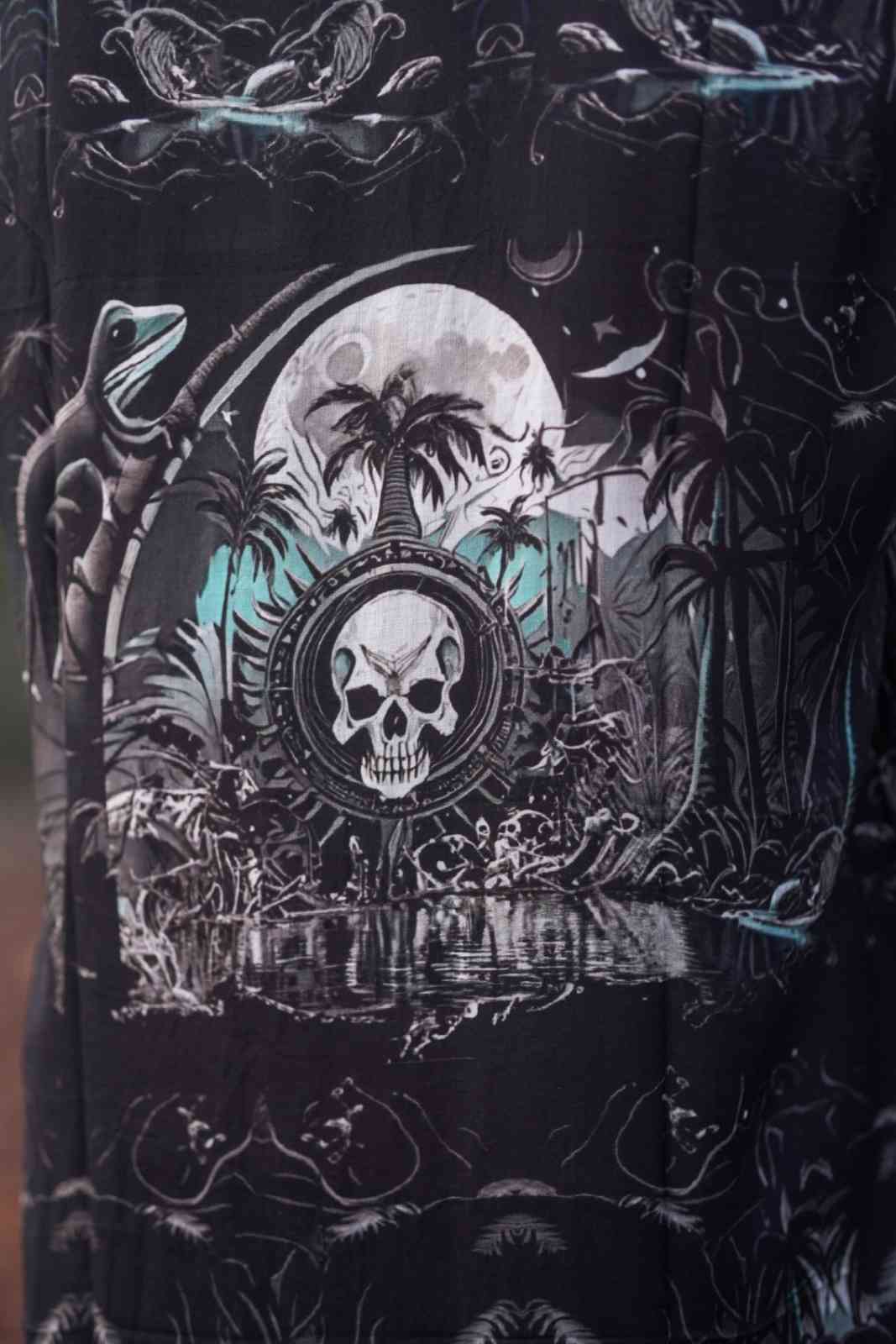 METACORE Gothic ärmelloses Kunst-Hemd aus Bambus mit Knöpfen