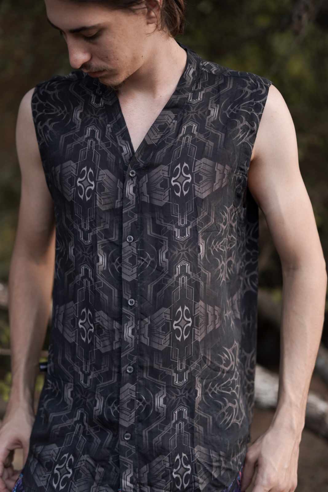 PIRATES OF CHAPORA Gothic Ärmelloses Kunst-Shirt aus Bambus