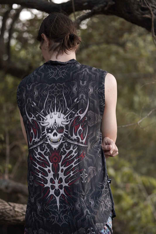 PIRATES OF CHAPORA Gothic Ärmelloses Kunst-Shirt aus Bambus