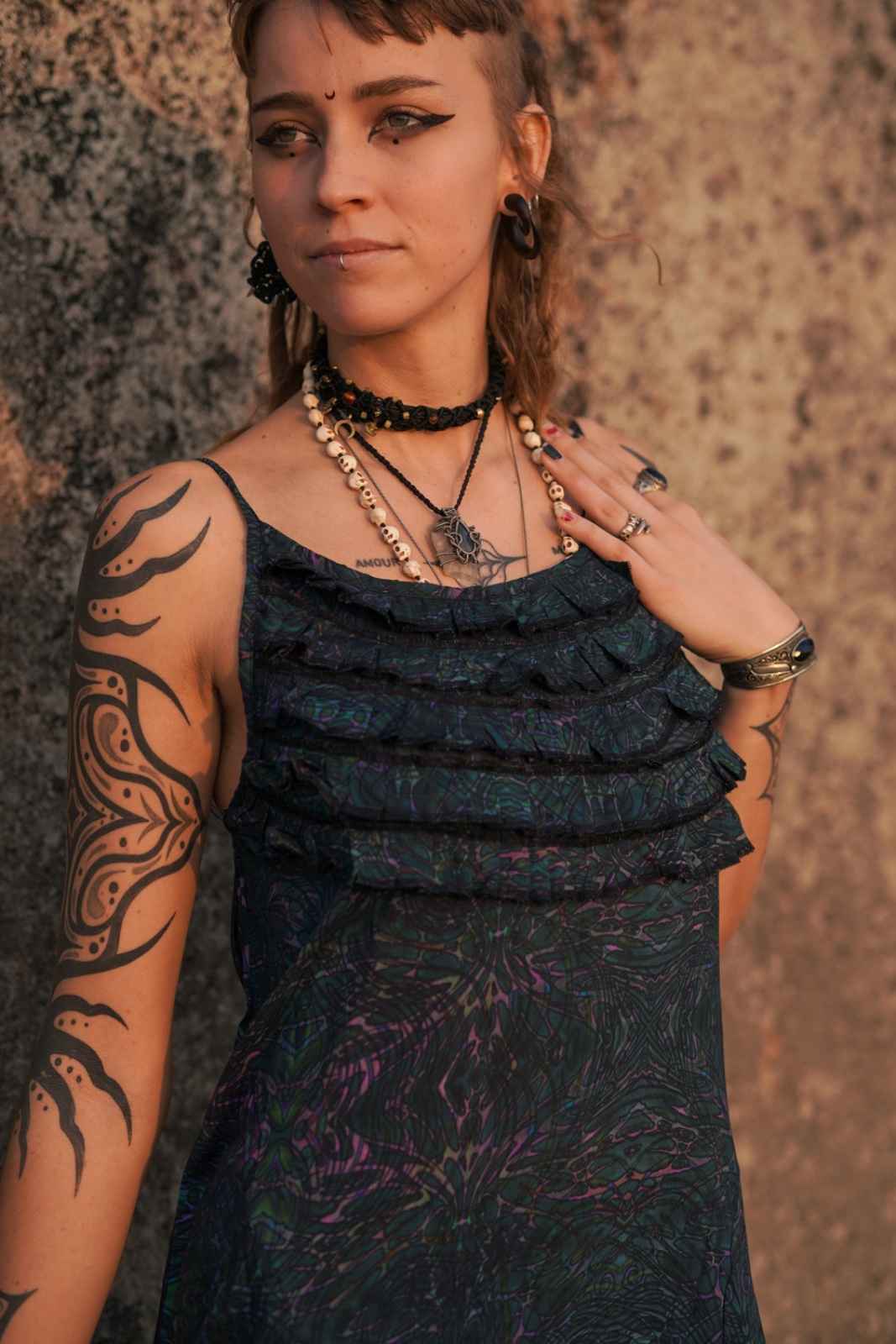 After-burn Driffle Boho Damenkleid – Bambus-Silhouette-Kleid