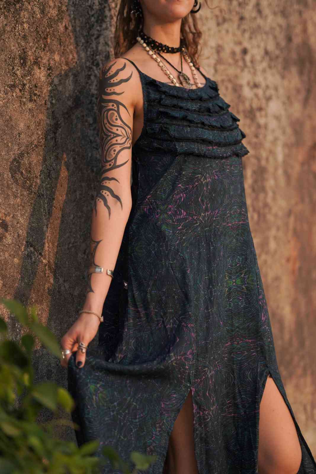 After-burn Driffle Boho Damenkleid – Bambus-Silhouette-Kleid