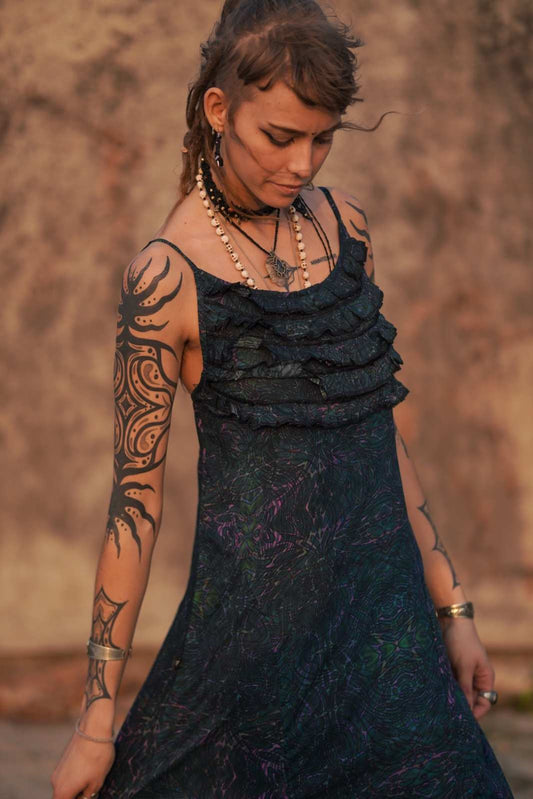 After-burn Driffle Boho Damenkleid – Bambus-Silhouette-Kleid