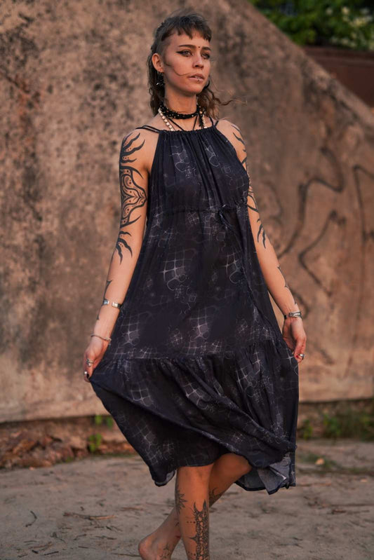 Levitance - Empire-Kleid Boho Bambus Damen Langes Kleid