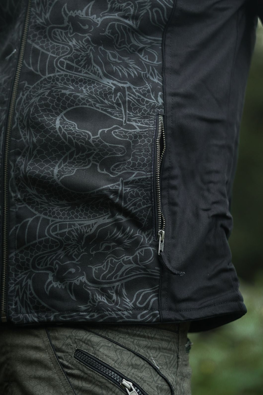 VANTA DRAGON – Festival-Jacke aus schwerer Baumwolle für Herren | Psychedelische Kapuzenjacke