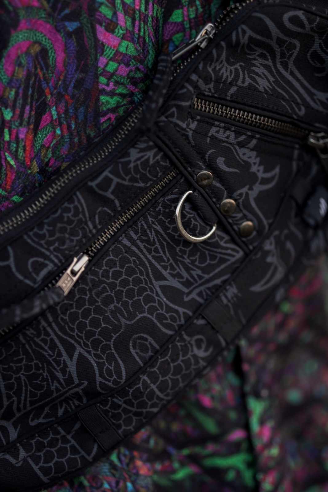 VANTA DRAGON Rave Umhängetasche – Psychedelische Festival-Canvas-Sling-Bag