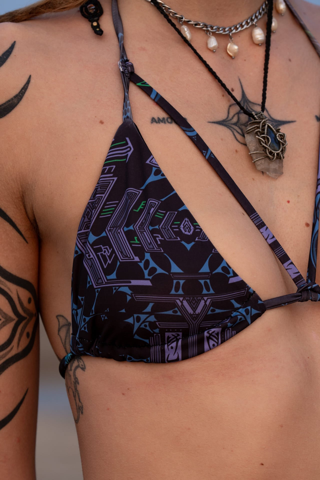 Xenomorph Rave Bademode Bikini Set | Psychedelischer Festival-Bikini