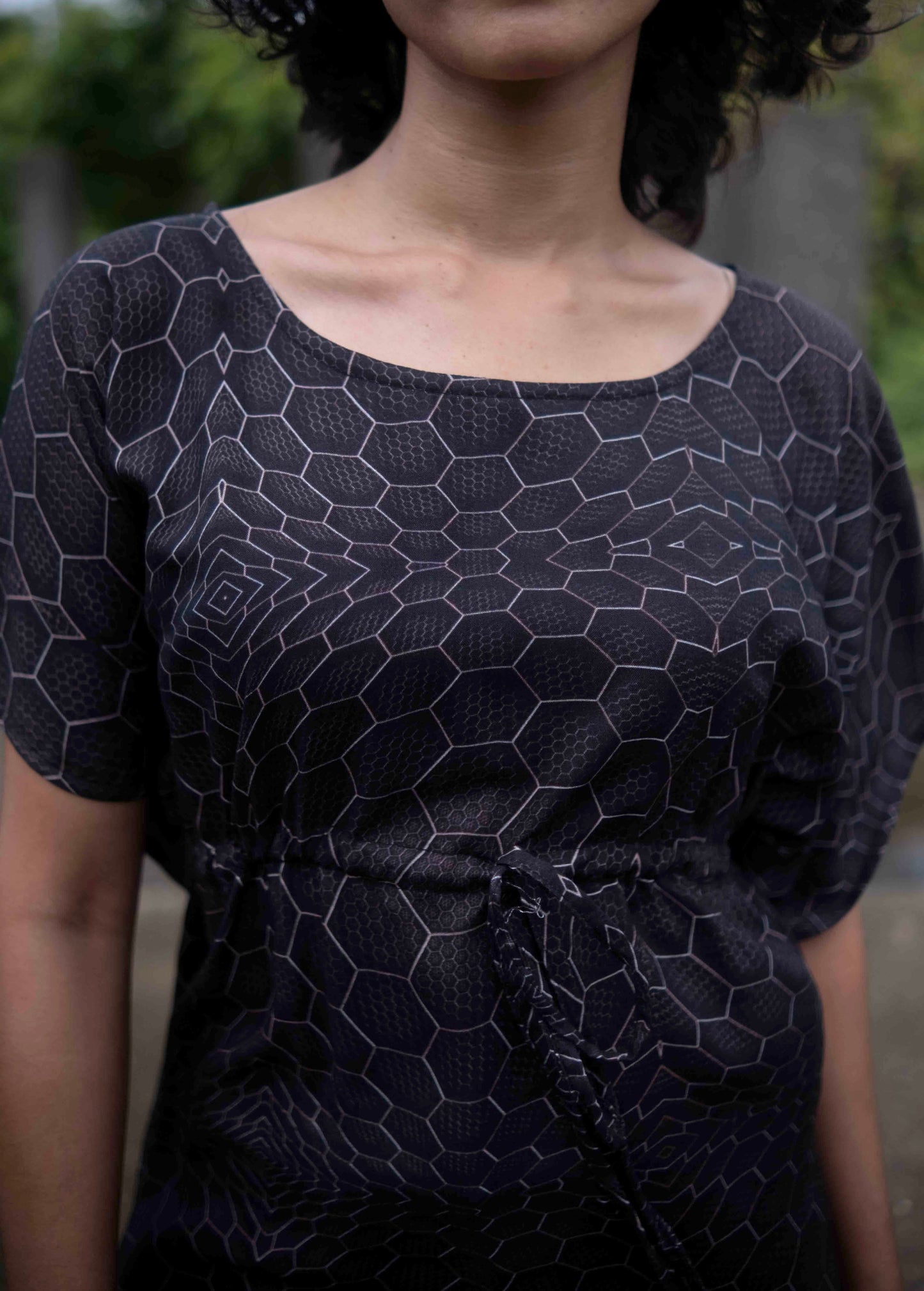 Psychedelic Festival Top – Atome & Moleküle Boho Viskose Tunika